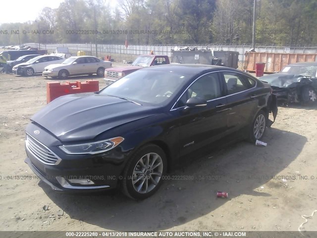 3FA6P0LU7HR260515 - 2017 FORD FUSION SE HYBRID BLACK photo 2