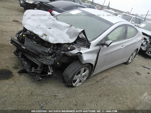 5NPDH4AE5DH432975 - 2013 HYUNDAI ELANTRA GLS/LIMITED SILVER photo 2