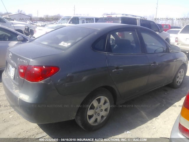 KMHDU46D27U030431 - 2007 HYUNDAI ELANTRA GLS/SE/LIMITED GRAY photo 4