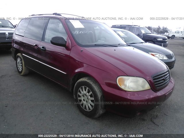 KNDUP131136443394 - 2003 KIA SEDONA EX/LX MAROON photo 1