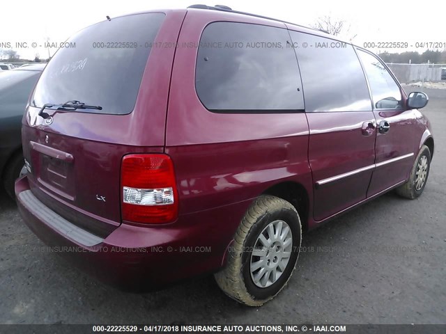 KNDUP131136443394 - 2003 KIA SEDONA EX/LX MAROON photo 4