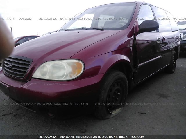 KNDUP131136443394 - 2003 KIA SEDONA EX/LX MAROON photo 6