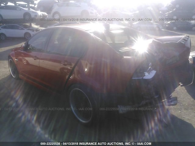 6G2EC57Y88L144547 - 2008 PONTIAC G8 GT ORANGE photo 3