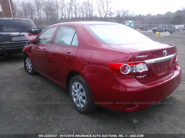 2T1BU4EEXDC094280 - 2013 TOYOTA COROLLA S/LE RED photo 3