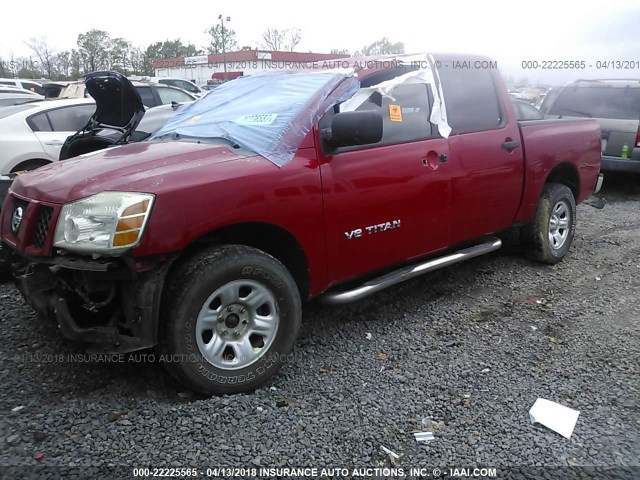 1N6BA07B26N571883 - 2006 NISSAN TITAN XE/SE/LE RED photo 2