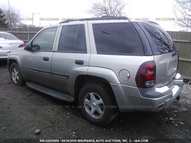 1GNDT13S222280238 - 2002 CHEVROLET TRAILBLAZER  GOLD photo 3