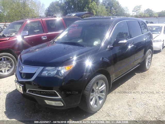 2HNYD2H52AH517343 - 2010 ACURA MDX ADVANCE BLACK photo 2