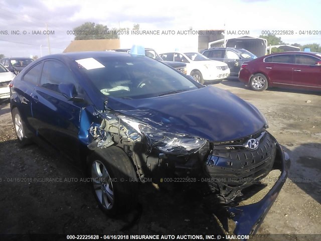 KMHDH6AE5DU016440 - 2013 HYUNDAI ELANTRA COUPE GS/SE BLUE photo 1