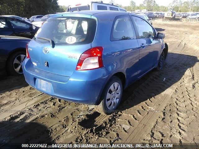 JTDJT923675089044 - 2007 TOYOTA YARIS BLUE photo 4