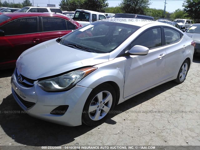 5NPDH4AE5DH361129 - 2013 HYUNDAI ELANTRA GLS/LIMITED SILVER photo 2