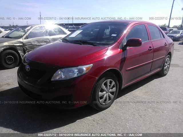 2T1BU4EE2AC274476 - 2010 TOYOTA COROLLA S/LE/XLE RED photo 2