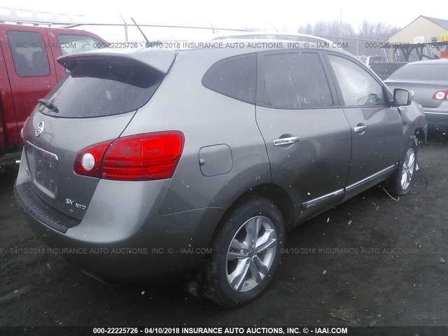 JN8AS5MVXCW386028 - 2012 NISSAN ROGUE S/SV GRAY photo 4