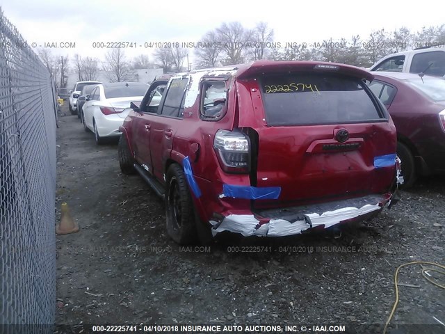 JTEBU5JR0G5366413 - 2016 TOYOTA 4RUNNER SR5 PREM/LTDL/TRAIL/TRD RED photo 3