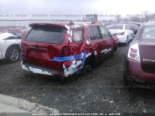 JTEBU5JR0G5366413 - 2016 TOYOTA 4RUNNER SR5 PREM/LTDL/TRAIL/TRD RED photo 4