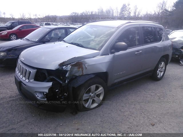 1C4NJDBB9FD248161 - 2015 JEEP COMPASS SPORT SILVER photo 2