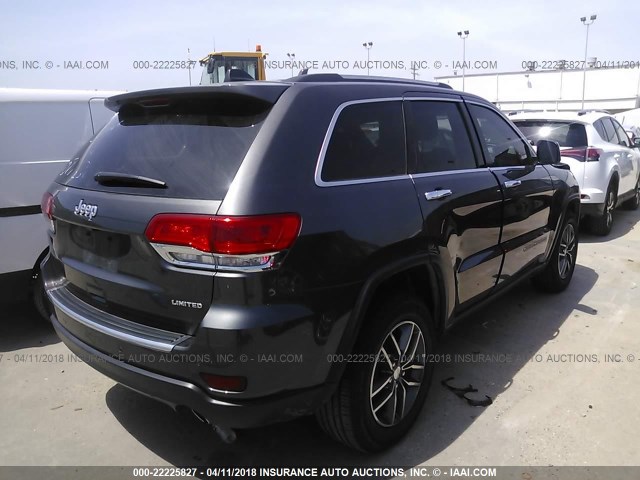 1C4RJEBG6JC130778 - 2018 JEEP GRAND CHEROKEE LIMITED GRAY photo 4