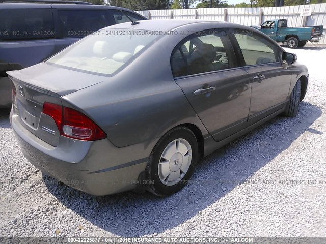 JHMFA36266S004504 - 2006 HONDA CIVIC HYBRID GRAY photo 4