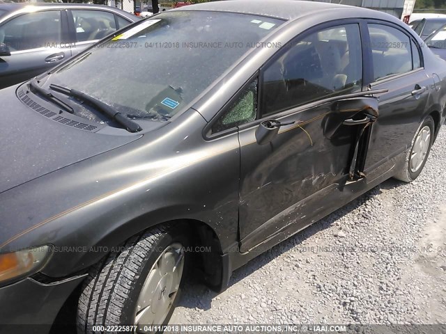 JHMFA36266S004504 - 2006 HONDA CIVIC HYBRID GRAY photo 6