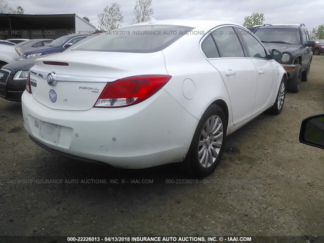 W04GS5EC8B1073164 - 2011 BUICK REGAL CXL WHITE photo 4