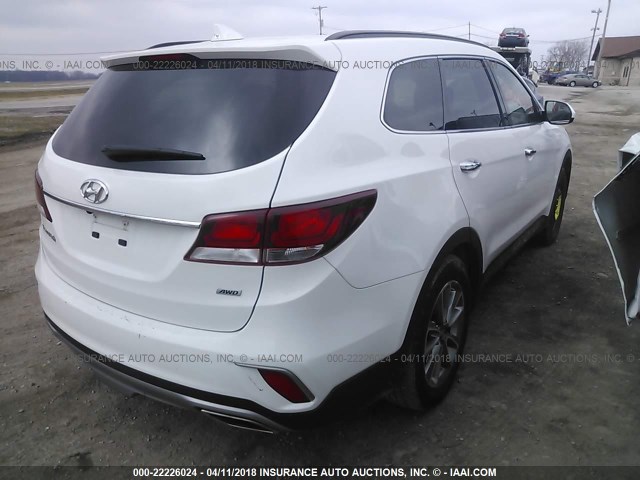 KM8SMDHFXHU221604 - 2017 HYUNDAI SANTA FE SE WHITE photo 4