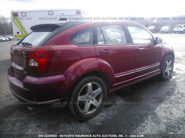 1B3HE78K27D432659 - 2007 DODGE CALIBER R/T RED photo 4