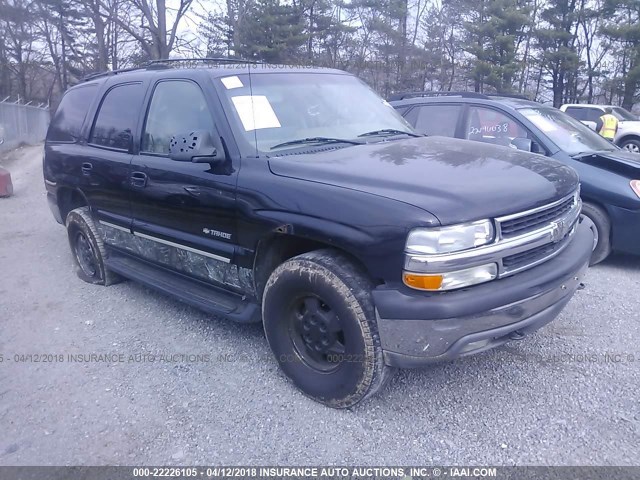 1GNEK13T01R130117 - 2001 CHEVROLET TAHOE K1500 BLACK photo 1