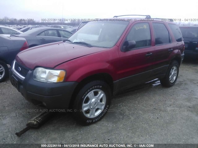 1FMYU93133KA68250 - 2003 FORD ESCAPE XLT RED photo 2