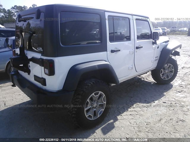 1C4BJWDG4FL597211 - 2015 JEEP WRANGLER UNLIMITE SPORT WHITE photo 4