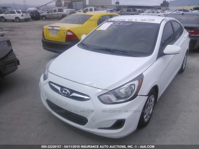 KMHCT4AE3EU704582 - 2014 HYUNDAI ACCENT GLS/GS WHITE photo 2