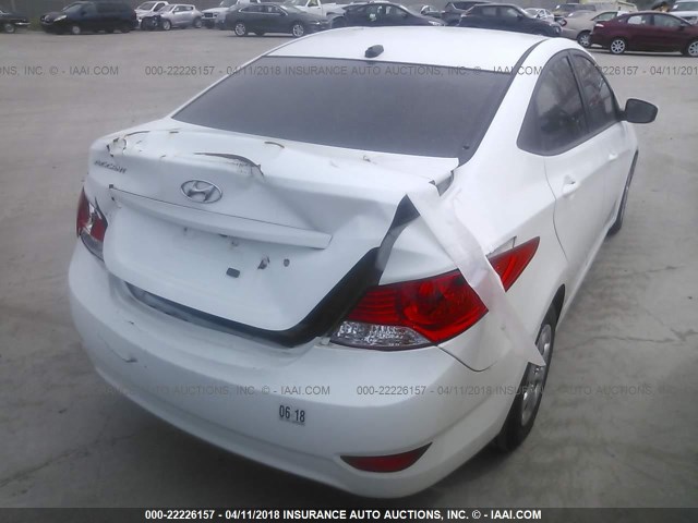 KMHCT4AE3EU704582 - 2014 HYUNDAI ACCENT GLS/GS WHITE photo 4