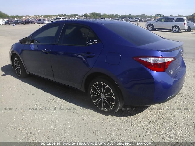 5YFBURHE4EP039737 - 2014 TOYOTA COROLLA L/LE/LE PLS/PRM/S/S PLS BLUE photo 3