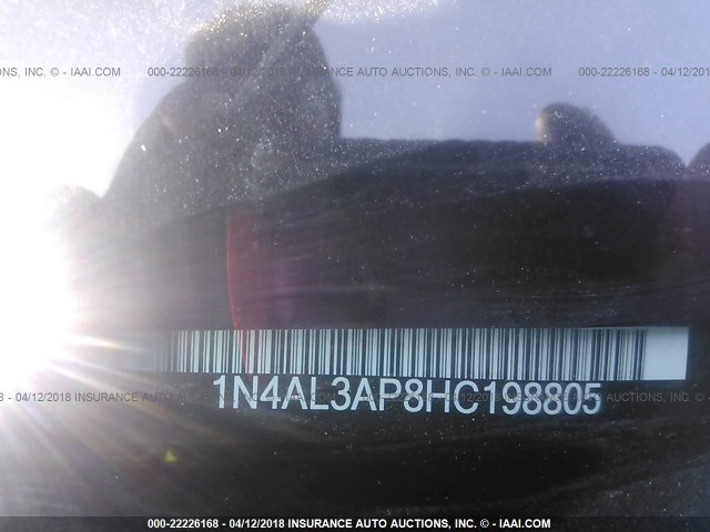 1N4AL3AP8HC198805 - 2017 NISSAN ALTIMA 2.5/S/SV/SL/SR 灰色 照片 9