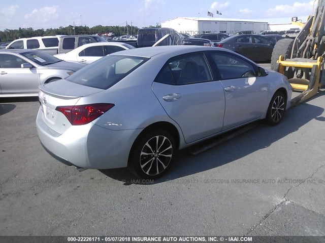 5YFBURHEXHP688155 - 2017 TOYOTA COROLLA L/LE/XLE/SE/XSE SILVER photo 4