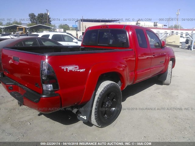 5TEUU42N46Z151213 - 2006 TOYOTA TACOMA ACCESS CAB RED photo 4