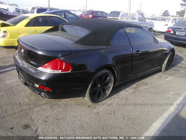 WBAEK13466CN76314 - 2006 BMW 650 I BLACK photo 4