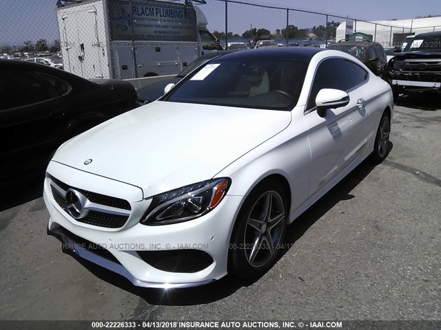 WDDWJ4JBXHF460683 - 2017 MERCEDES-BENZ C 300 WHITE photo 2