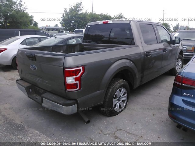 1FTEW1CB2JFA07991 - 2018 FORD F150 SUPERCREW BROWN photo 4