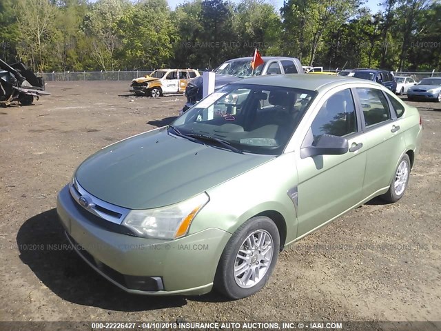 1FAHP35N78W285511 - 2008 FORD FOCUS SE/SEL/SES GREEN photo 2