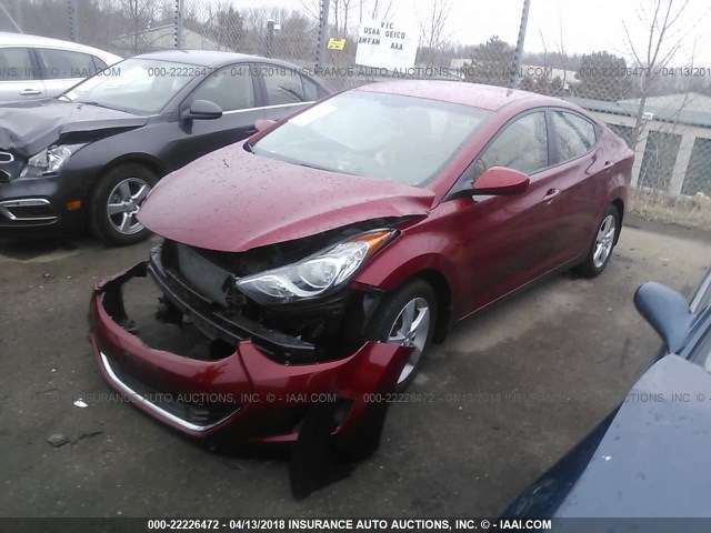 KMHDH4AE7CU389773 - 2012 HYUNDAI ELANTRA GLS/LIMITED RED photo 2