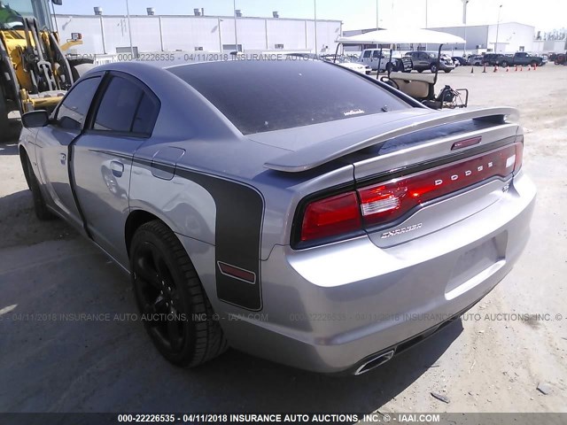 2C3CDXCT2EH315616 - 2014 DODGE CHARGER R/T SILVER photo 3