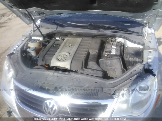 WVWFA71F88V043406 - 2008 VOLKSWAGEN EOS LUX SILVER photo 10