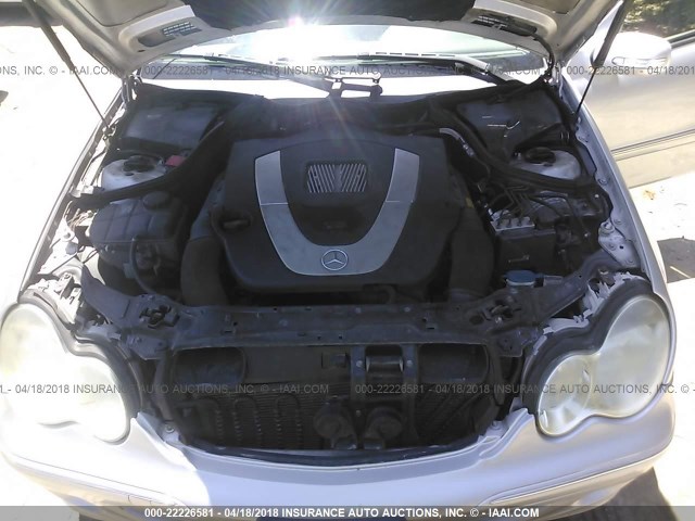 WDBRF56HX6F741616 - 2006 MERCEDES-BENZ C 350 SILVER photo 10