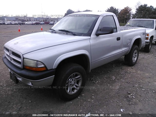 1D7GG36X53S110704 - 2003 DODGE DAKOTA SPORT SILVER photo 2