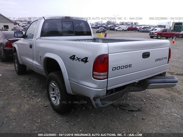 1D7GG36X53S110704 - 2003 DODGE DAKOTA SPORT SILVER photo 3