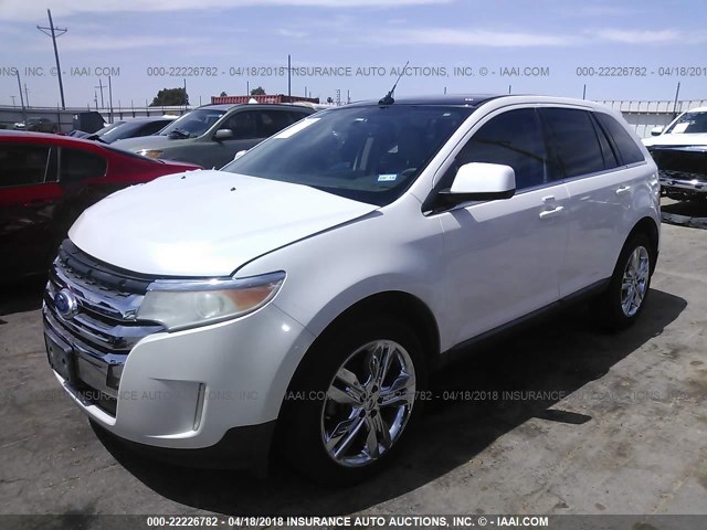 2FMDK3KC4BBA70246 - 2011 FORD EDGE LIMITED WHITE photo 2