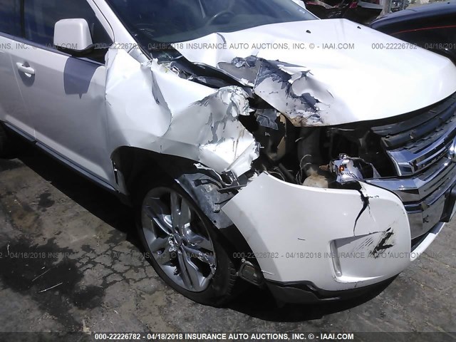 2FMDK3KC4BBA70246 - 2011 FORD EDGE LIMITED WHITE photo 6