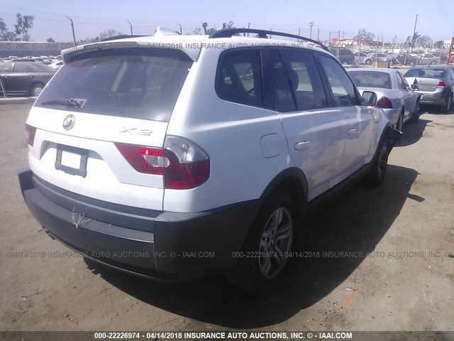 WBXPA93444WC32673 - 2004 BMW X3 3.0I WHITE photo 4