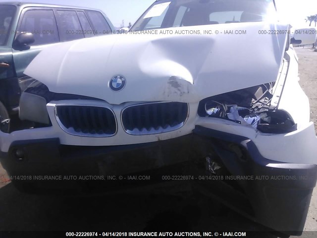WBXPA93444WC32673 - 2004 BMW X3 3.0I WHITE photo 6