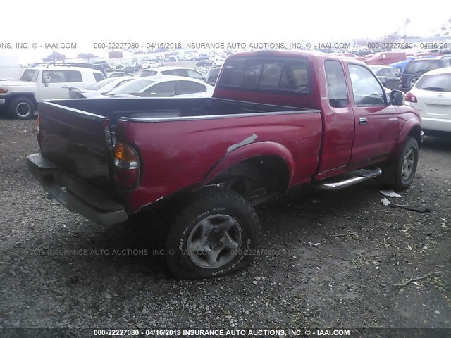 5TESN92N01Z795091 - 2001 TOYOTA TACOMA XTRACAB PRERUNNER RED photo 4