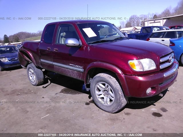 5TBBT441X4S442080 - 2004 TOYOTA TUNDRA ACCESS CAB SR5 MAROON photo 1